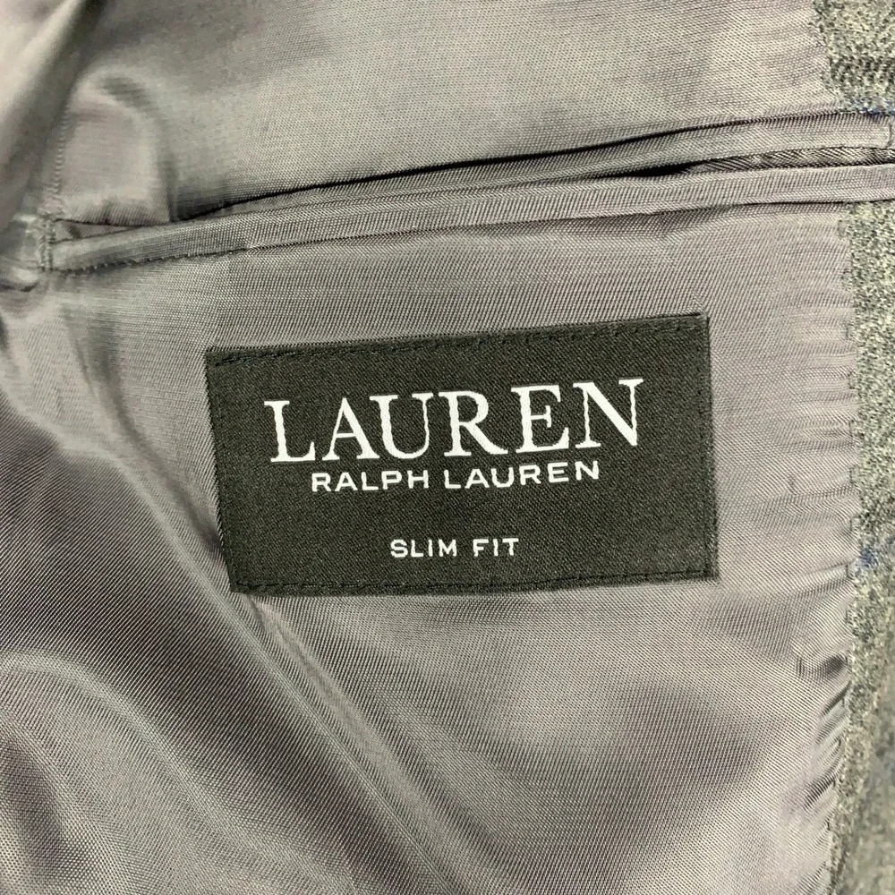 Lauren Ralph Lauren Glen Plaid Sport Coat Mens 39S Grey Slim Fit Wool Blazer